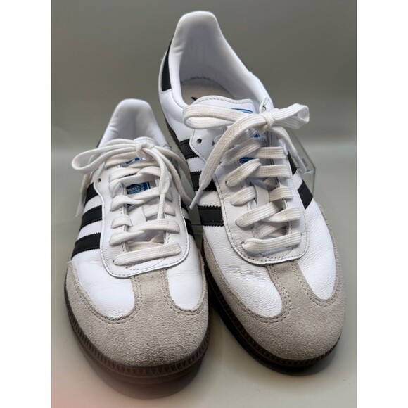 adidas Samba OG Womens Low White Gray Gum Soles Leather Suede Size 8.5M EUC - Picture 1 of 7